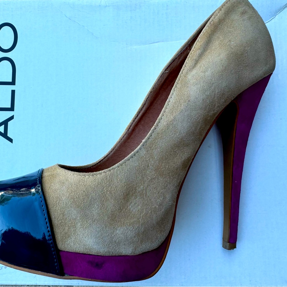 Aldo size 8.5 leather heels - Picture 1 of 3